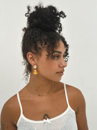 Pieuvre Orange Earring